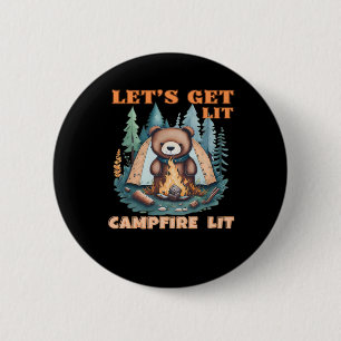 Laten we verlicht worden. Het kampvuur is aangesto Ronde Button 5,7 Cm