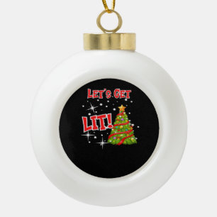 Laten we verlicht worden, leuk idioom, kerstverlic keramische bal ornament