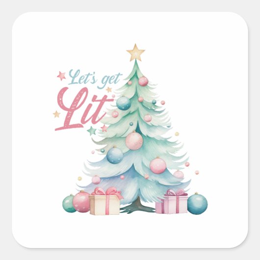 Laten we verlicht worden vierkante sticker (Voorkant)