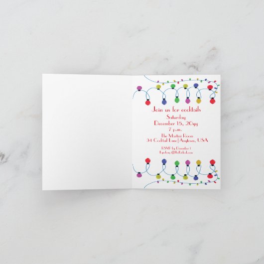 Laten we verlichte kerst cocktail uitnodiging (Binnen)