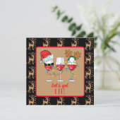 Laten we verlichte kerst cocktail uitnodiging (Staand voorkant)