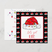 Laten we verlichte kerst cocktail uitnodiging (Voorkant / Achterkant)