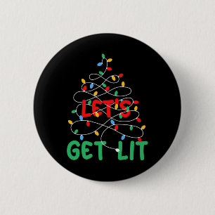 Laten we verlichte kerstverlichting kerst pyjama v ronde button 5,7 cm