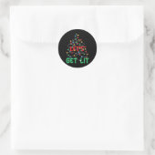 Laten we verlichte kerstverlichting kerst pyjama v ronde sticker (Tas)