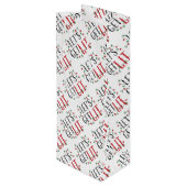 Laten we verlichte Typografie en Kerstverlichting Wijn Cadeautas (Achterkant Gekanteld)