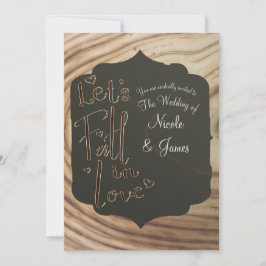 Laten we Verliefd Worden Rustieke Houten Minimalis Kaart