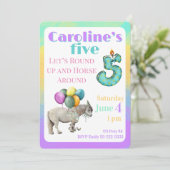 Laten we verzamelen & paardjerijden 5e verjaardags kaart (Staand voorkant)