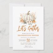 Laten we verzamelen, pompoen bloemige Thanksgiving Kaart (Voorkant)