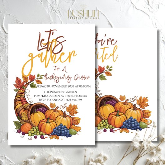 Laten we verzamelen Thanksgiving Dinner Herfst Har Kaart