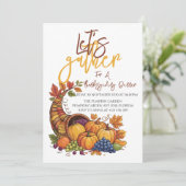 Laten we verzamelen Thanksgiving Dinner Herfst Har Kaart (Staand voorkant)