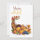 Laten we verzamelen Thanksgiving Dinner Herfst Har Kaart (Achterkant)