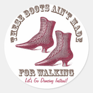 Laten we Victoriaans Fancy Boots gaan dansen Ronde Sticker