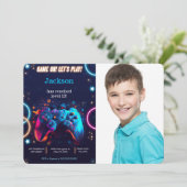 Laten we Video Game Verjaardagsfoto spelen Kaart (Staand voorkant)