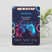 Laten we videogame verjaardag spelen kaart (Staand voorkant)