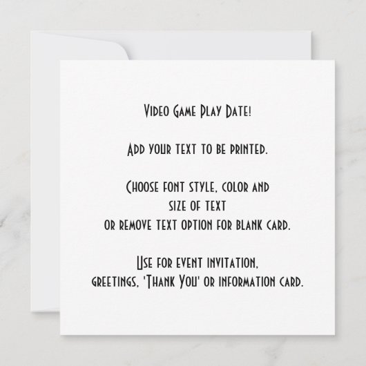 Laten we videospelletjes spelen kaart (Achterkant)