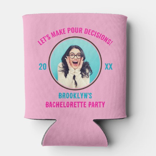 Laten we vier beslissingen nemen vrijgezellenfeest blikjeskoeler (Achterkant)