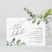 Laten we vieren, bruiloft repetitie diner dansen kaart (Staand voorkant)