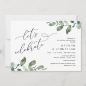 Laten we vieren, bruiloft repetitie diner dansen kaart (Voorkant)