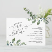 Laten we vieren, bruiloft repetitie diner dansen kaart (Staand voorkant)