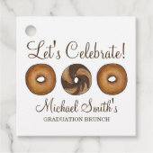 Laten we vieren dat Bagel Graduation Party Brunch Bedankjes Labels (Voorkant)