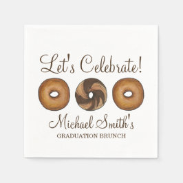 Laten we vieren dat Bagel Graduation Party Brunch Servet