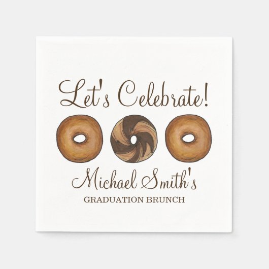 Laten we vieren dat Bagel Graduation Party Brunch Servet (Voorkant)