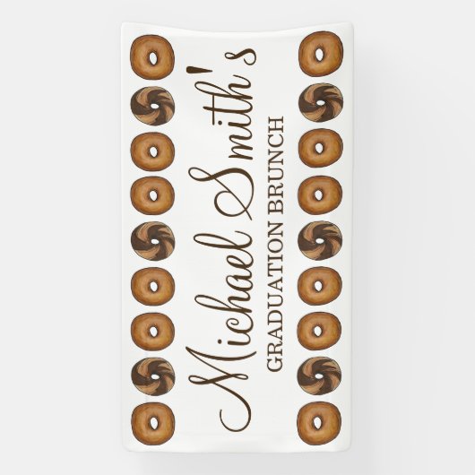 Laten we vieren dat Bagel Graduation Party Brunch Spandoek (Verticaal)