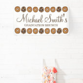 Laten we vieren dat Bagel Graduation Party Brunch Spandoek (Insitu)