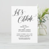 Laten we vieren Elaboration Script Zwart en Wit Kaart (Staand voorkant)