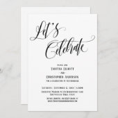 Laten we vieren Elaboration Script Zwart en Wit Kaart (Voorkant / Achterkant)