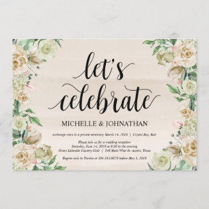 Laten we vieren, Elopement Reception Invitation Kaart
