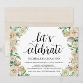 Laten we vieren, Elopement Reception Invitation Kaart (Voorkant / Achterkant)