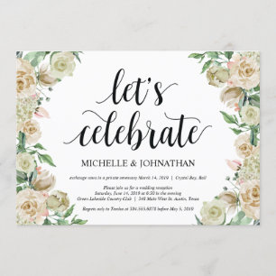 Laten we vieren, Elopement Reception Invitation Kaart