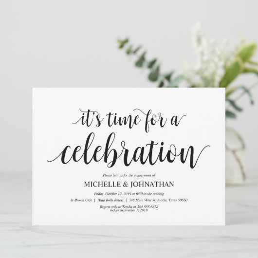 Laten we vieren, Engagement Party nodigt uit Kaart (Staand voorkant)