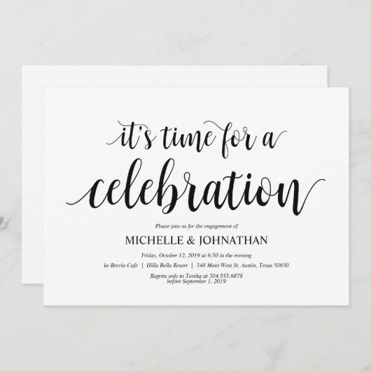 Laten we vieren, Engagement Party nodigt uit Kaart (Voorkant / Achterkant)