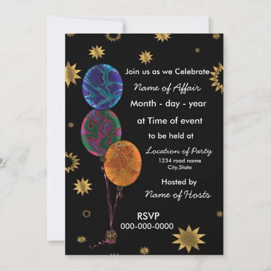 Laten we vieren - feestelijke uitnodigingen (Achterkant)