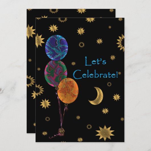 Laten we vieren - feestelijke uitnodigingen (Voorkant / Achterkant)