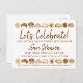 Laten we vieren gebak dienblad ontbijt brunch voed uitnodiging briefkaart (Voorkant / Achterkant)