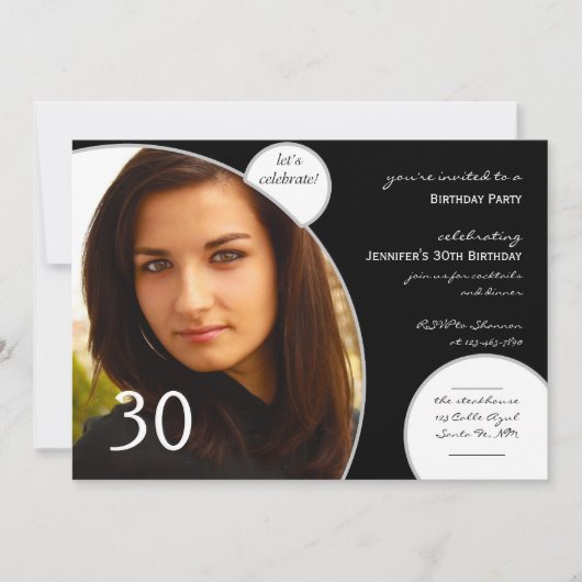 Laten we vieren in de zwarte en witte foto van Bir Kaart (Voorkant)