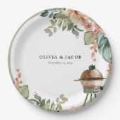 Laten we vieren met BBQ Couples Douche Papieren Bordje (Voorkant)