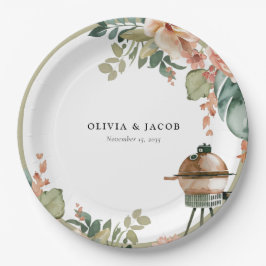 Laten we vieren met BBQ Couples Douche Papieren Bordje