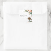 Laten we vieren met BBQ Couples Douche Vierkante Sticker (Tas)