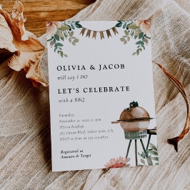 Laten we vieren met BBQ-koppels Douche uitnodiging