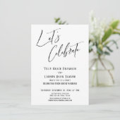 Laten we vieren Moderne Elegante Trouwfeest Kaart (Staand voorkant)