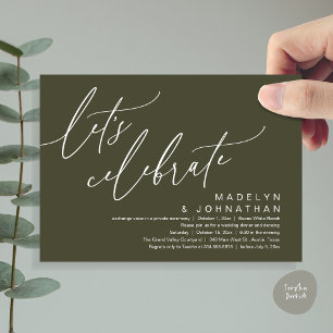 Laten we vieren, Romantisch trouwen Elopement-fees Kaart
