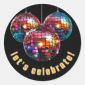 Laten we vieren ronde sticker (Voorkant)