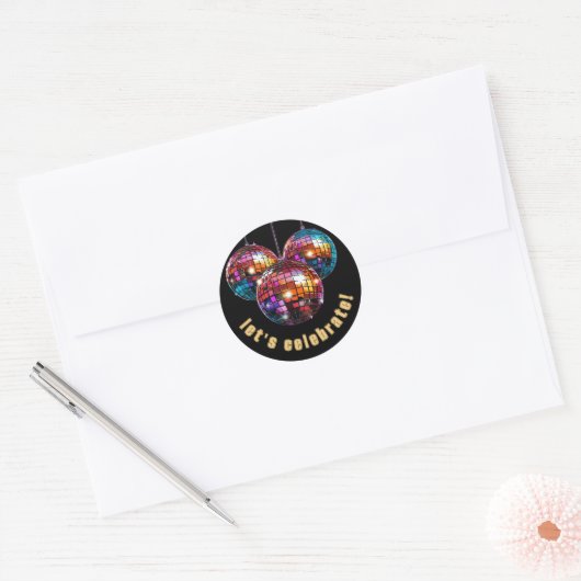Laten we vieren ronde sticker (Envelop)