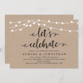 Laten we vieren, Rustic Kraft repetitie Dinner Kaart (Voorkant / Achterkant)