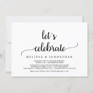 Laten we vieren, Rustieke trouw-elopement-feest Kaart