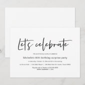 Laten we vieren, Surprise Birthday Party Kaart (Voorkant / Achterkant)